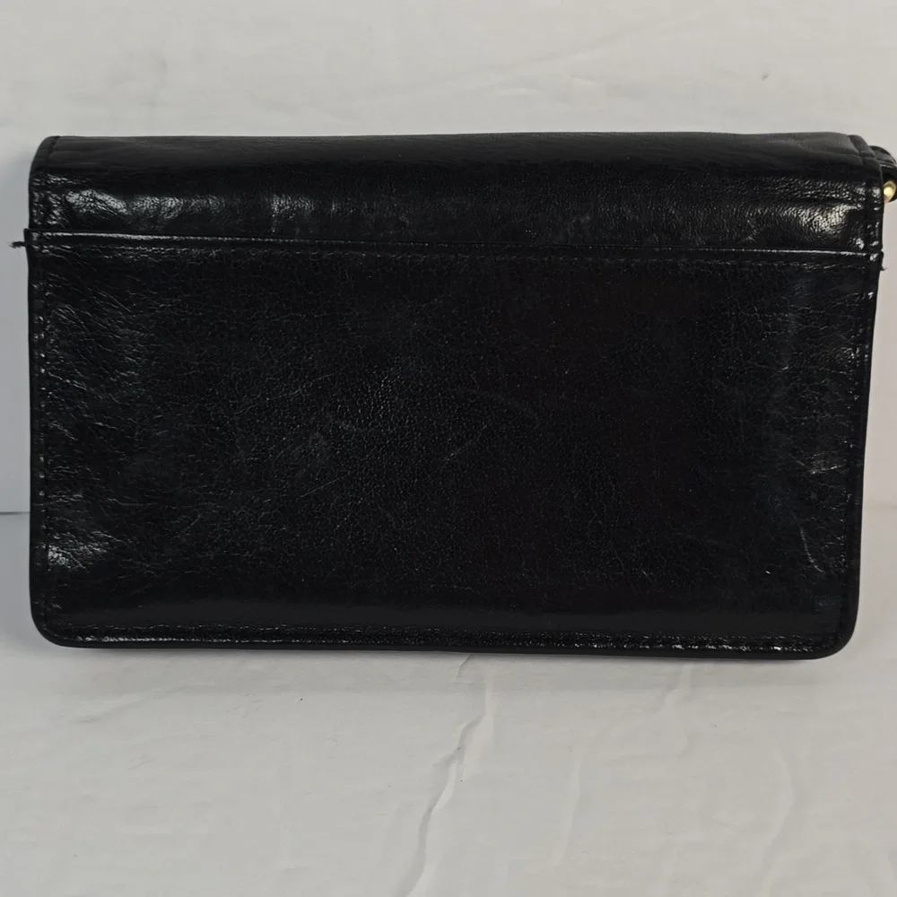 Brahmin Ady Tuscan Collection Wallet Black Leather Brown Croc Embossed Trim